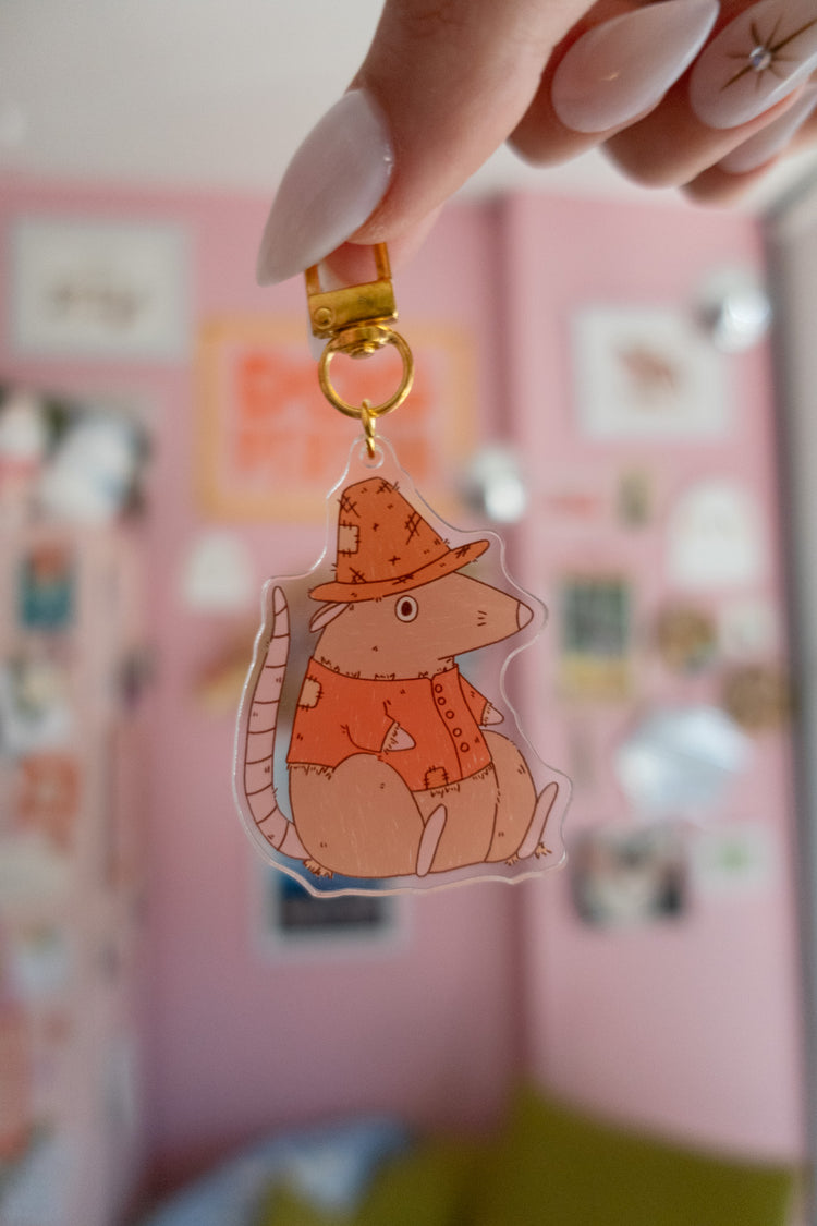 Farmer Rat Keychain