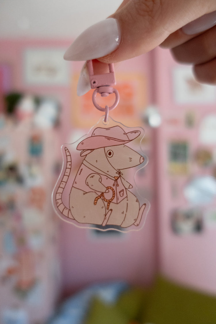 Cowboy Rat Keychain
