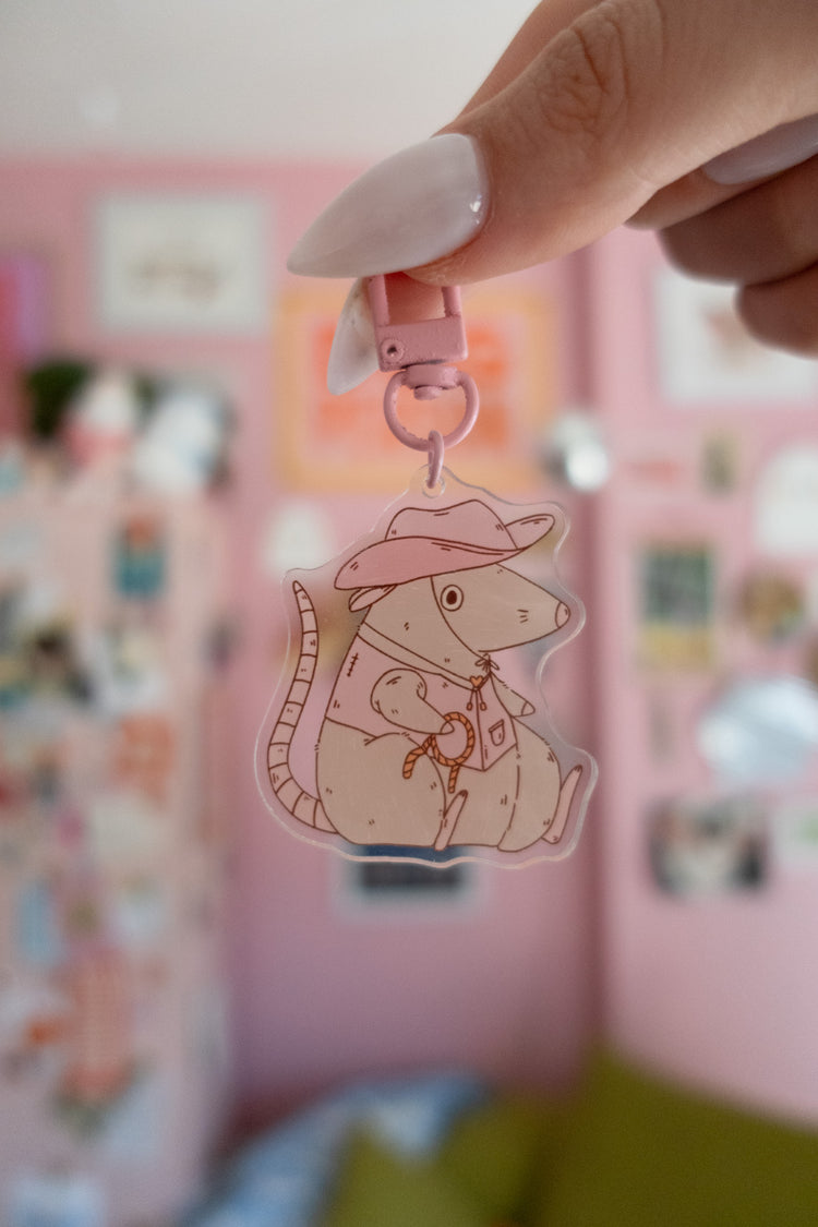 Cowboy Rat Keychain
