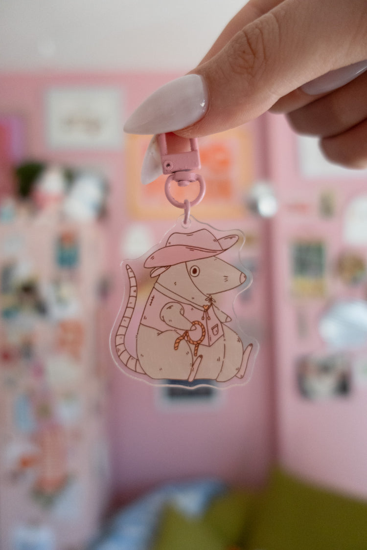 Cowboy Rat Keychain