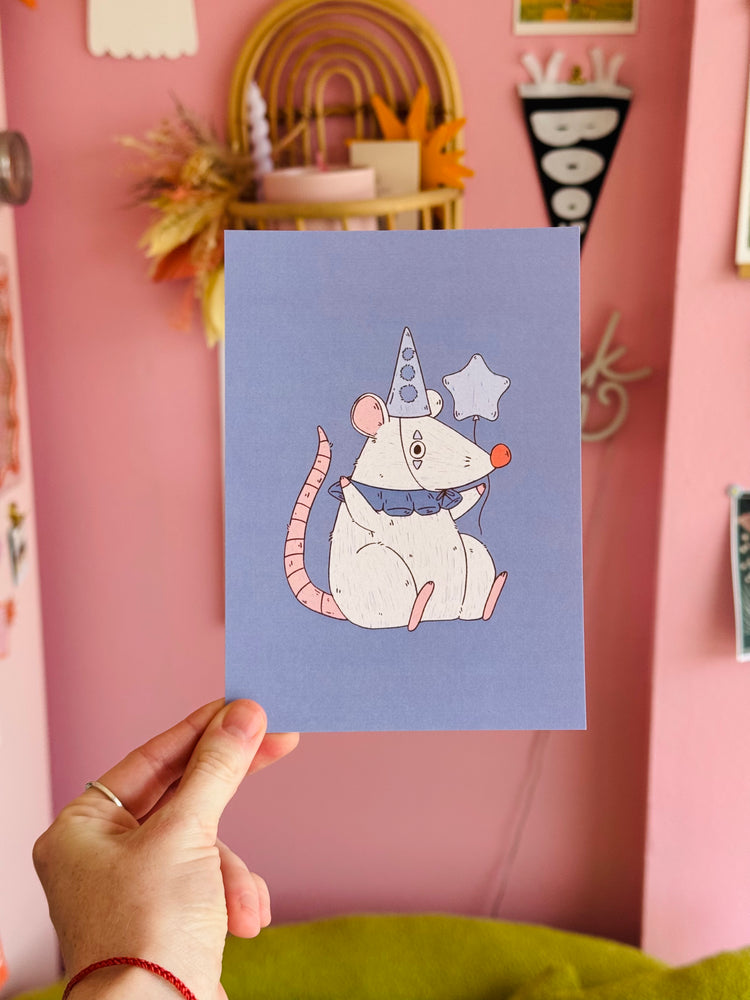 Jester Clown Rat 5x7 Print