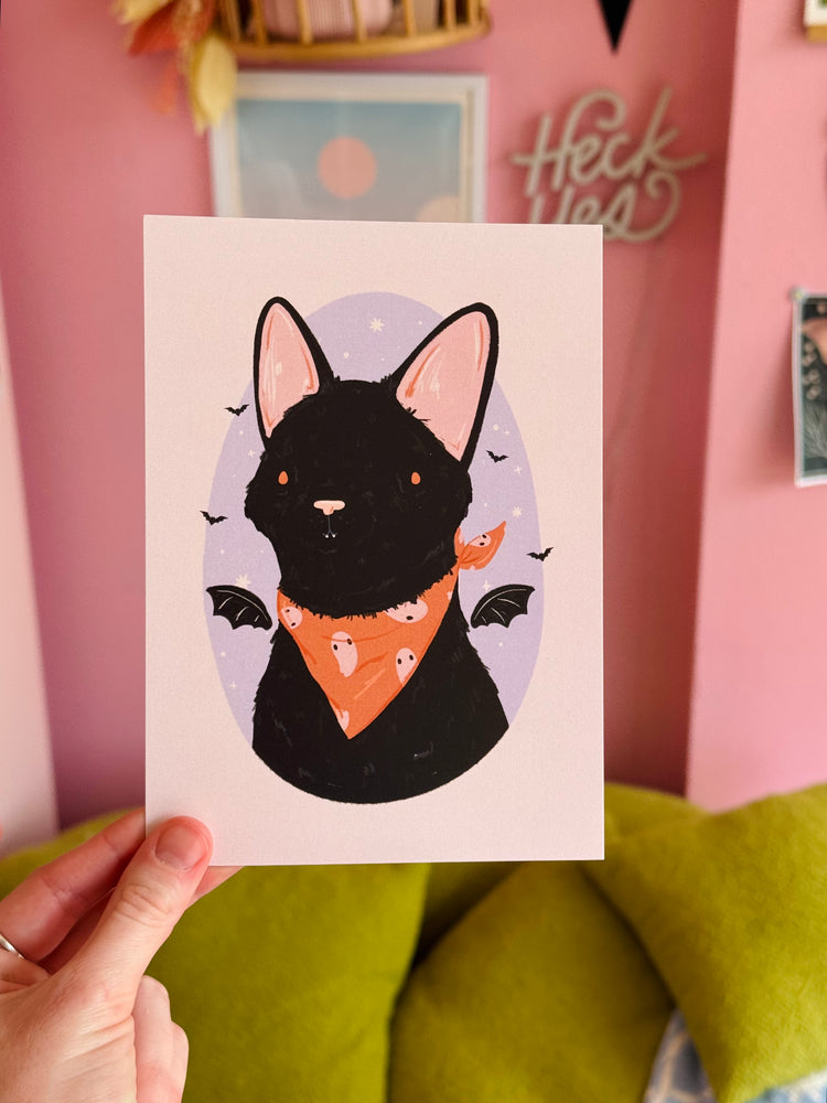 Bandana Vampire Cat 5x7 Print
