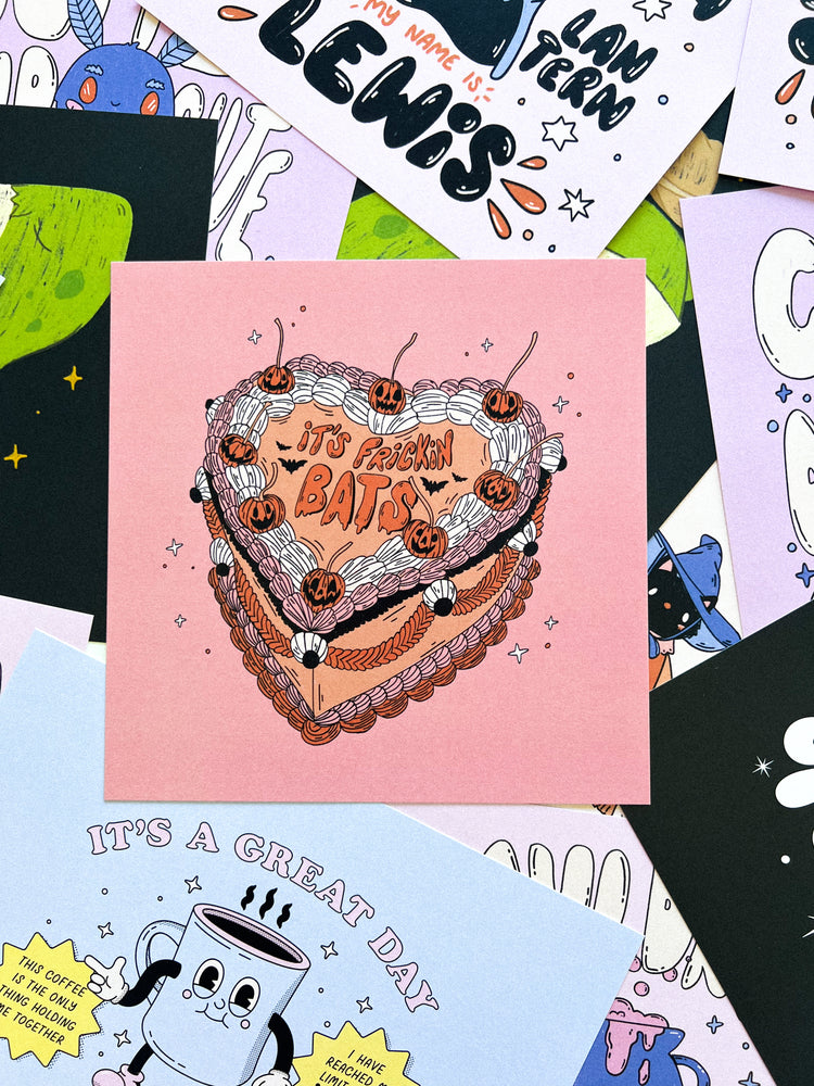 It's Frickin Bats Cake 8x8 Print