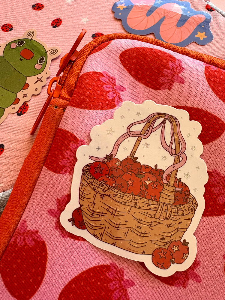 Starry Apple Basket Sticker