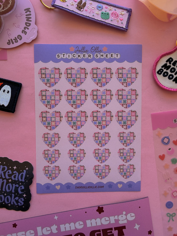 Quilt Heart Sticker Sheet