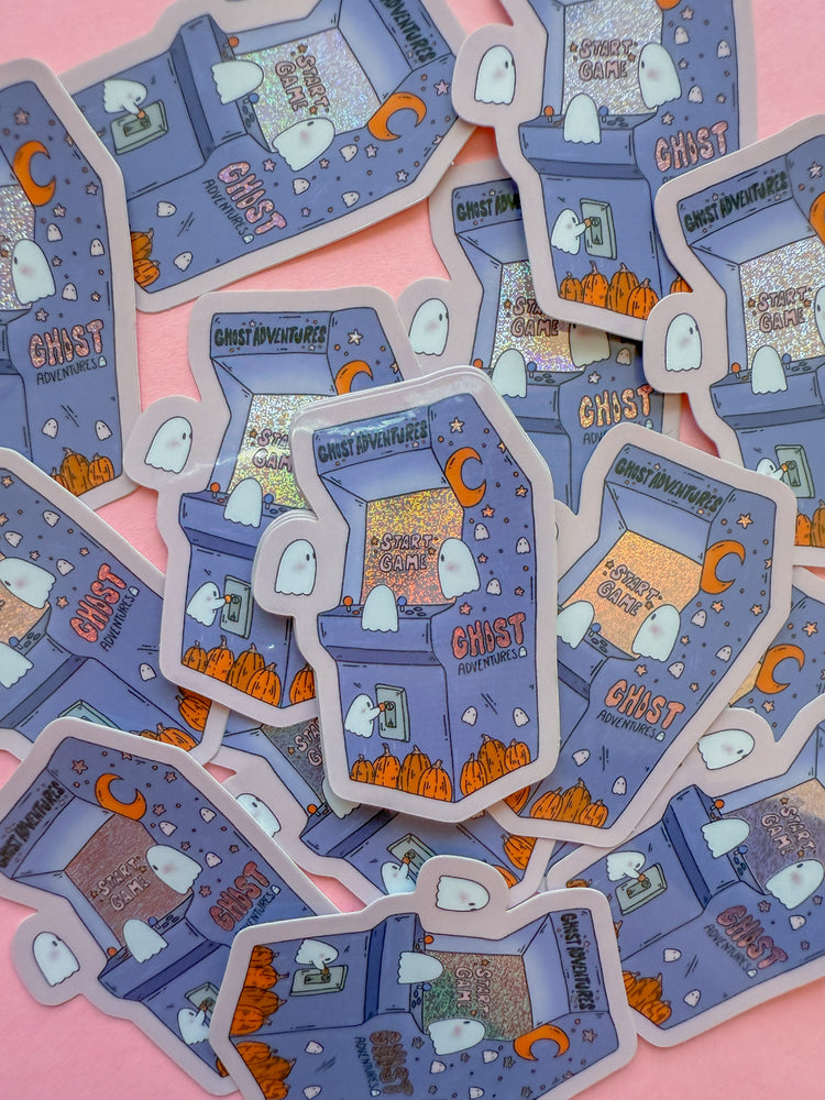 Ghostly Arcade Machine Sticker