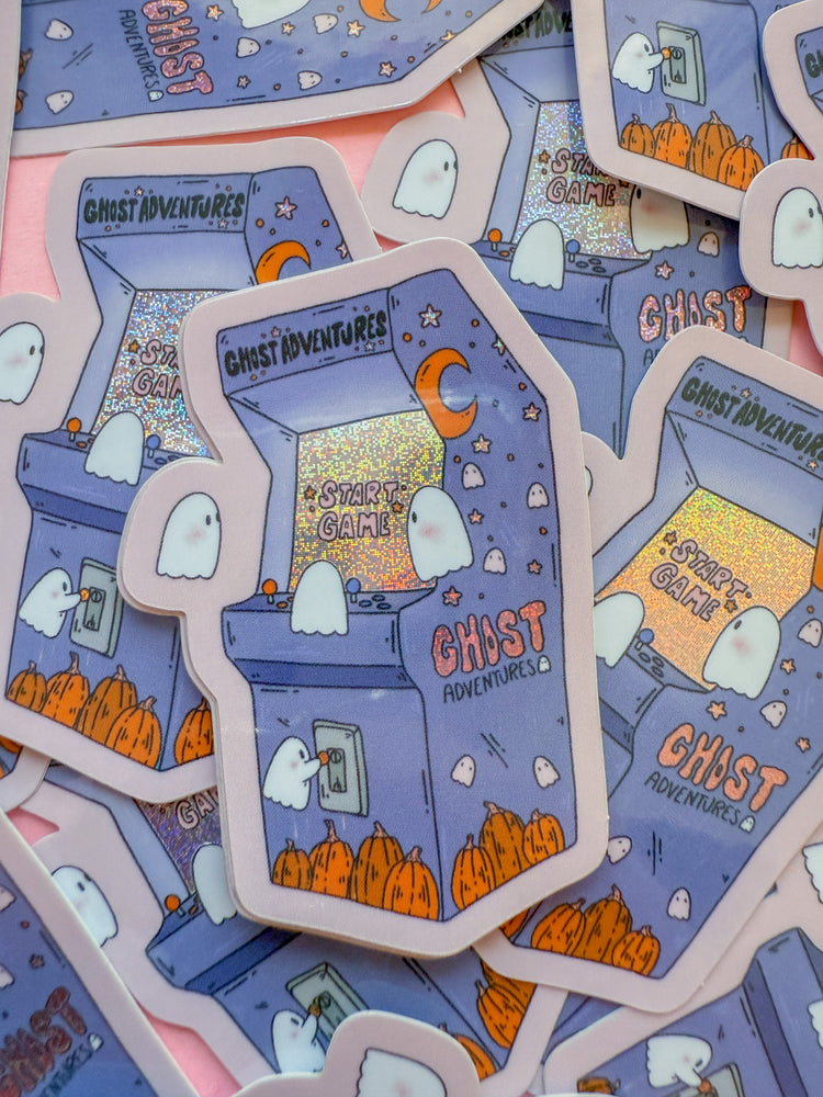 Ghostly Arcade Machine Sticker