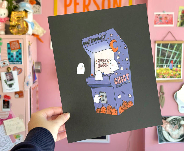 Ghostly Arcade Machine 8x10 Print