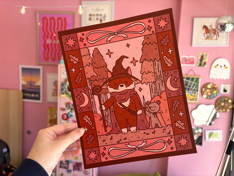 Fox + mouse Travelers 8x10 Print
