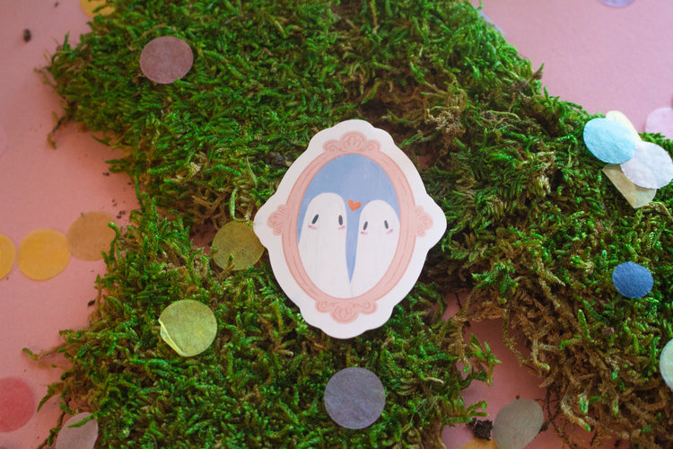 Portrait of Two Ghosts Sticker