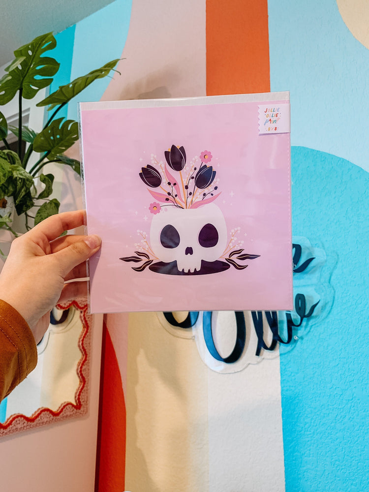 Floral Skull Print