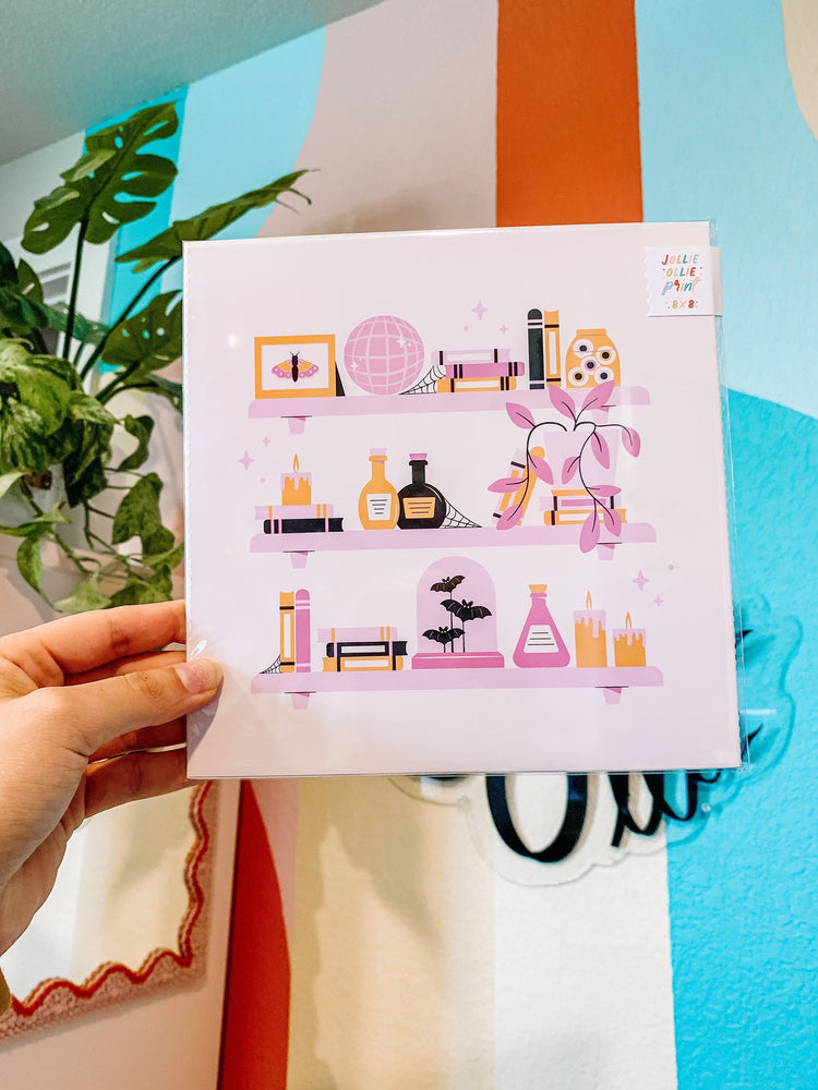 Spooky Shelf Square Print