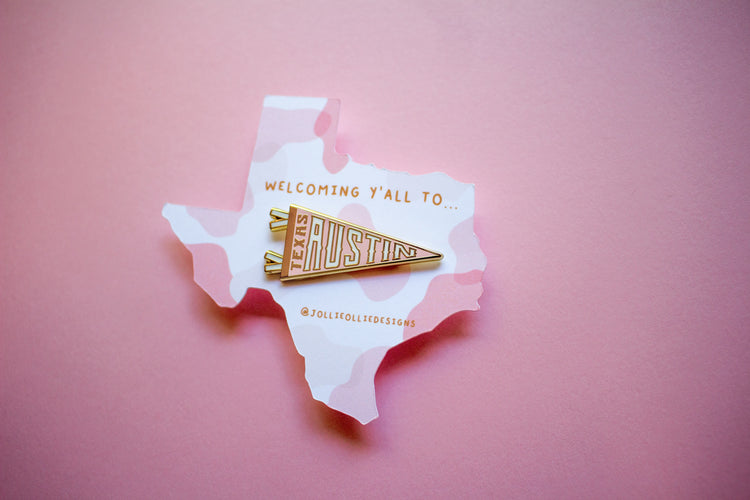Austin Texas Pennant Enamel Pin