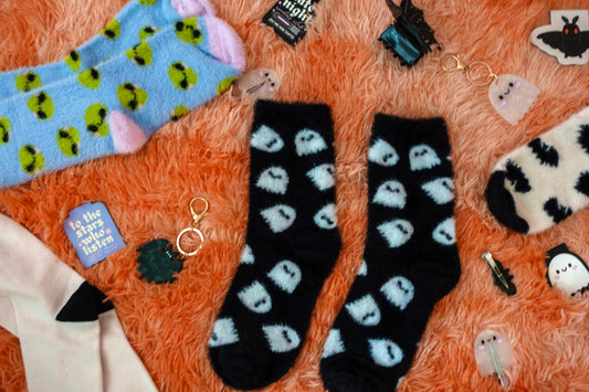 Ghostie Fuzzy Socks