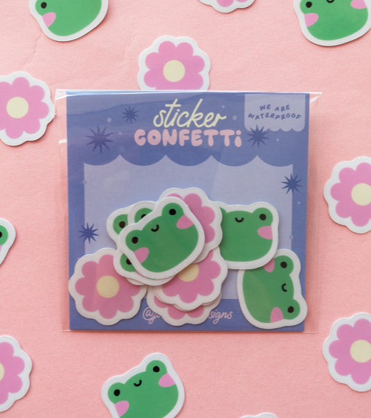 Flowers + Froggies Sticker Confetti