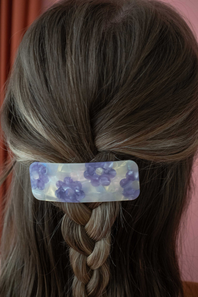 Floral Barrette (orange or purple)