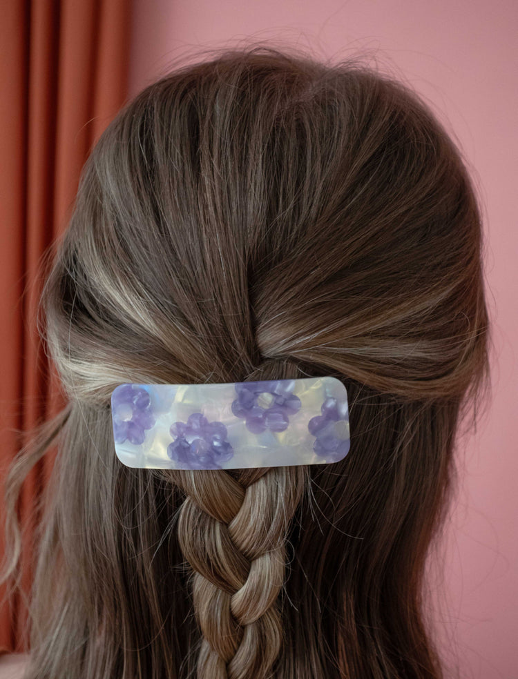 Floral Barrette (orange or purple)