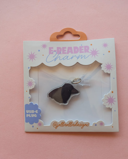 Crow E-Reader Charm