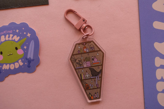 Coffin Bookshelf Keychain