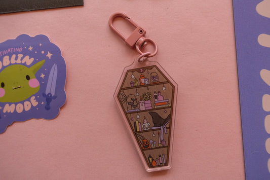 Coffin Bookshelf Keychain
