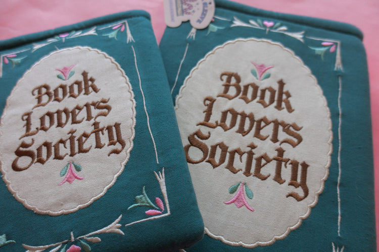 Book Lover's Society Embroidered Book/Kindle Sleeve