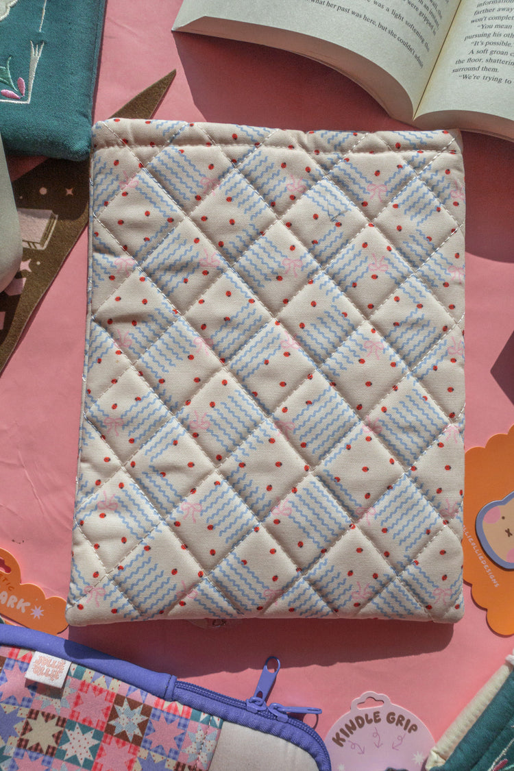 Quilted Ladybug Embroidered Book/Kindle Sleeve
