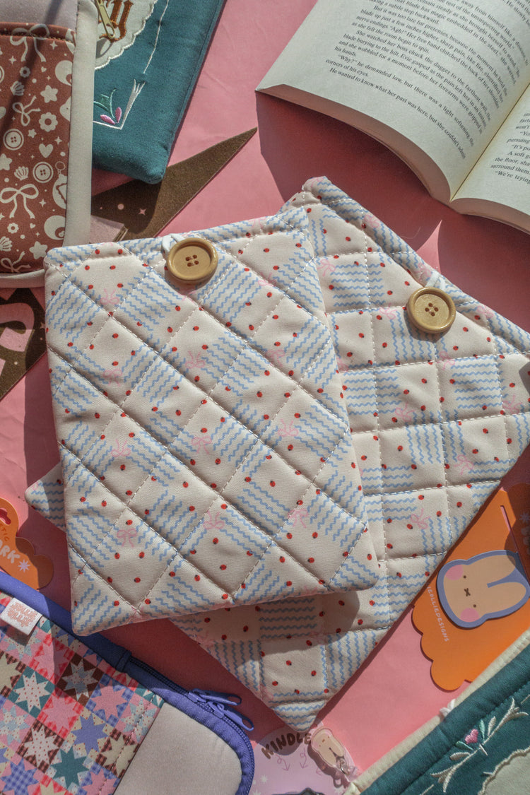 Quilted Ladybug Embroidered Book/Kindle Sleeve