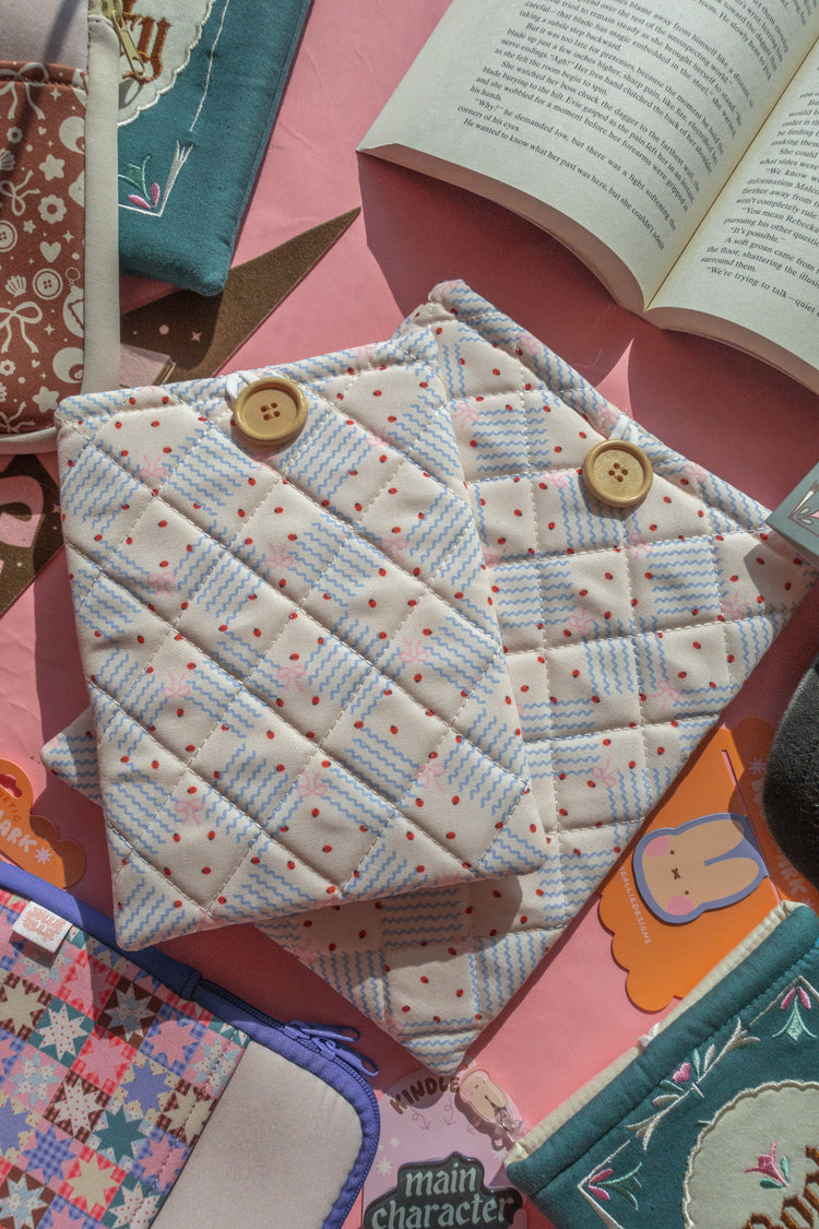 Quilted Ladybug Embroidered Book/Kindle Sleeve