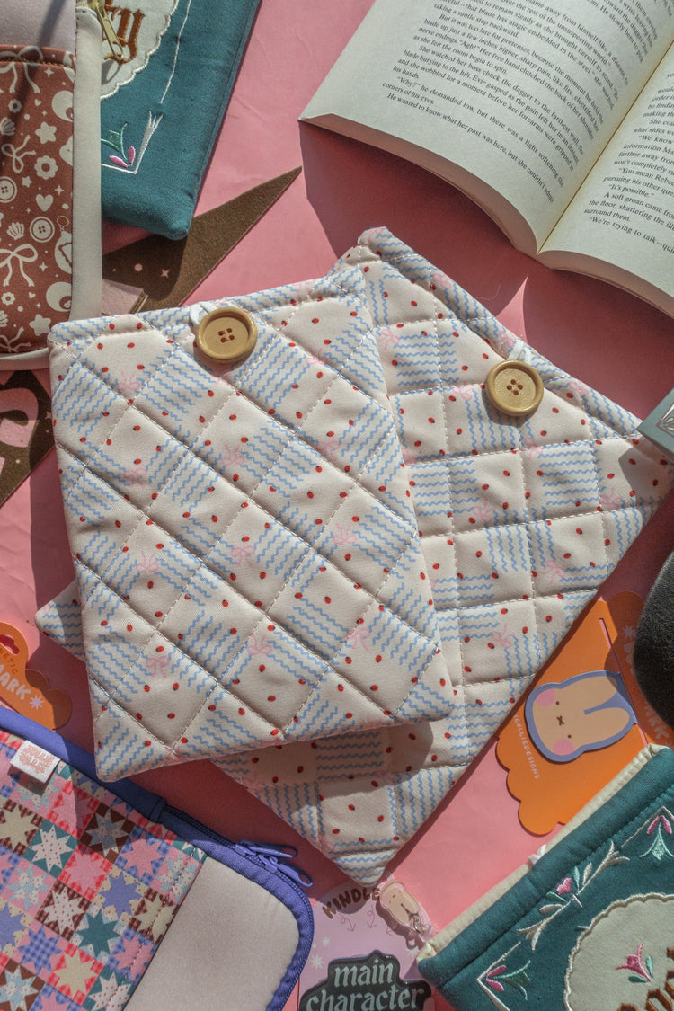 Quilted Ladybug Embroidered Book/Kindle Sleeve