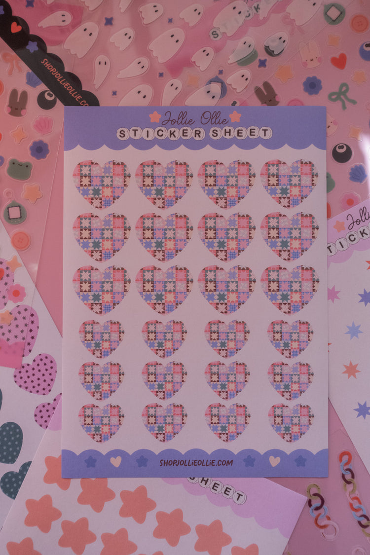 Quilt Heart Sticker Sheet