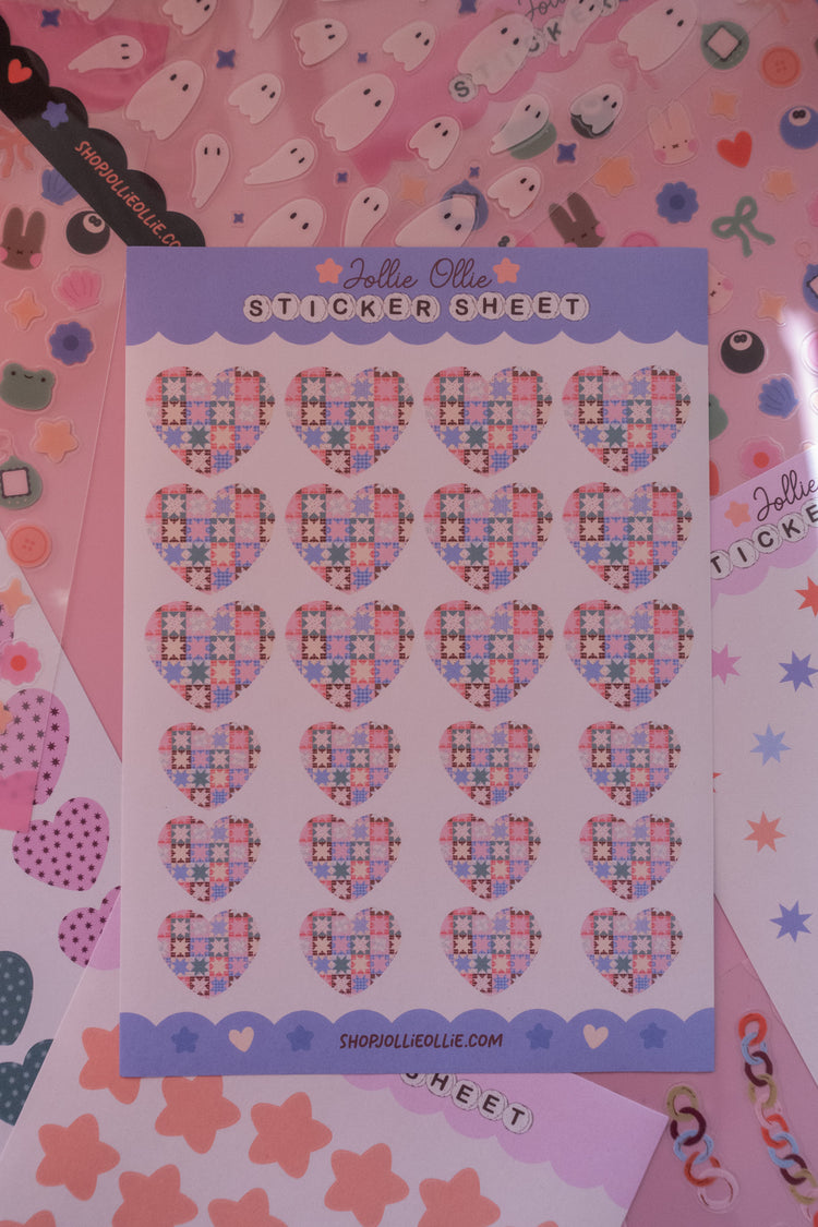 Quilt Heart Sticker Sheet