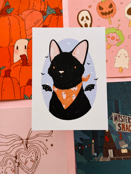 Bandana Vampire Cat 5x7 Print