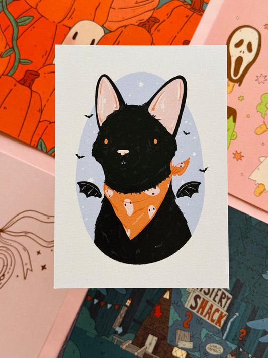 Bandana Vampire Cat 5x7 Print