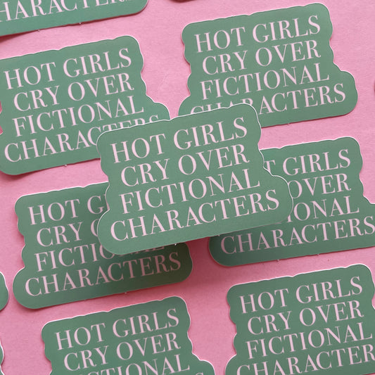 Green Hot Girls Cry Sticker