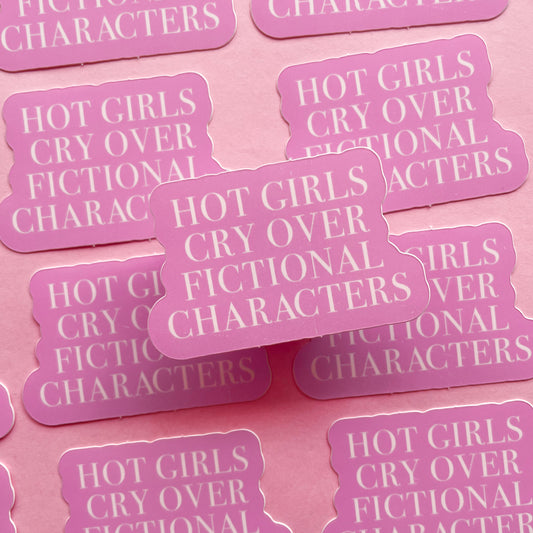 Pink Hot Girls Cry Sticker