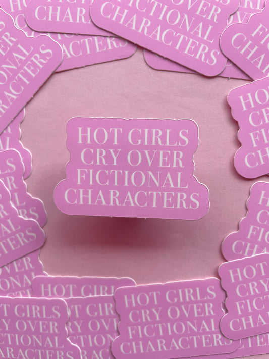 Pink Hot Girls Cry Sticker