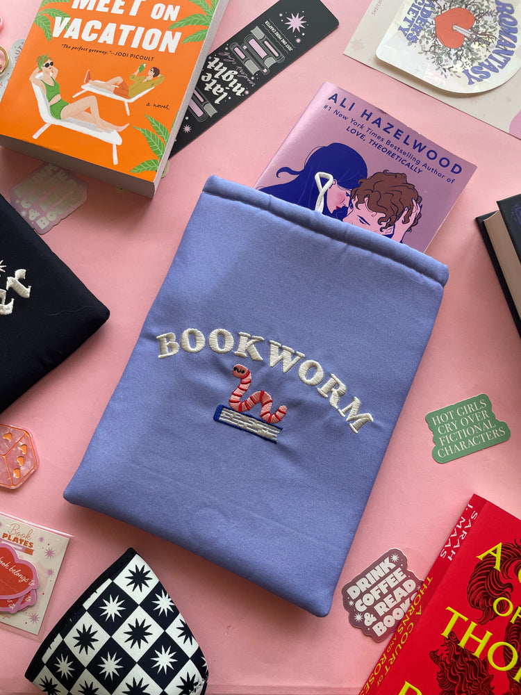 Bookworm Embroidered Book/Kindle Sleeve