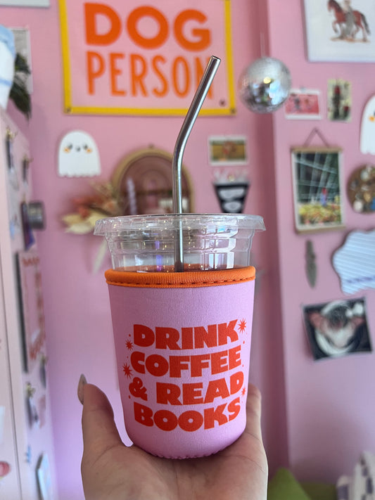 Pink Drink Coffee + Read Books Coffee Sleeve