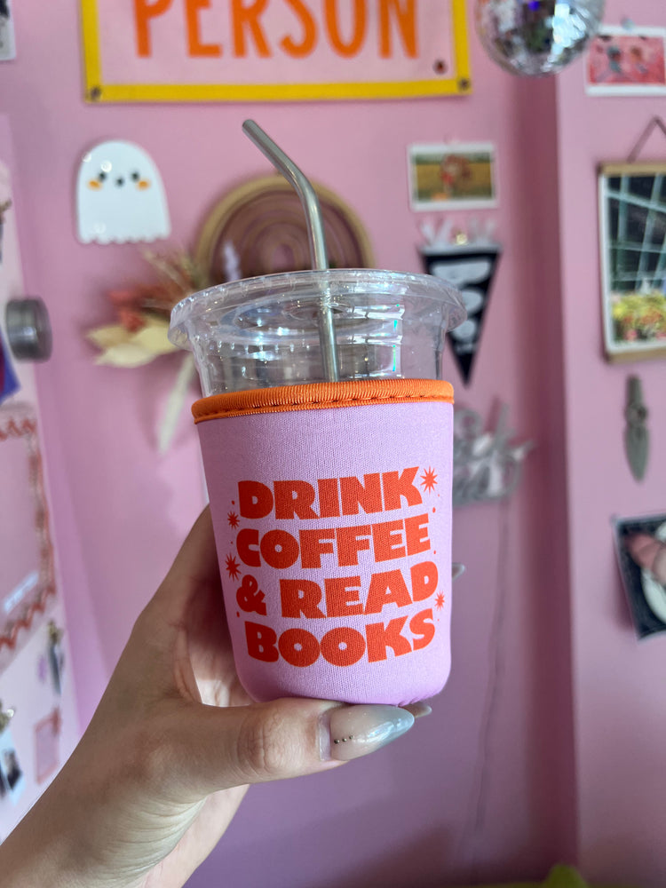 Pink Drink Coffee + Read Books Coffee Sleeve