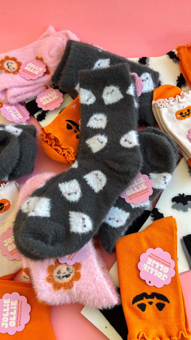 Ghostie Fuzzy Socks