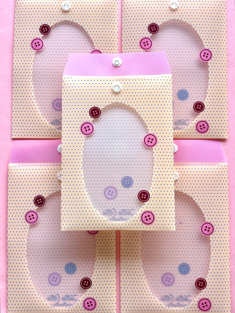 Polka Dot Buttons Envelope Sleeve
