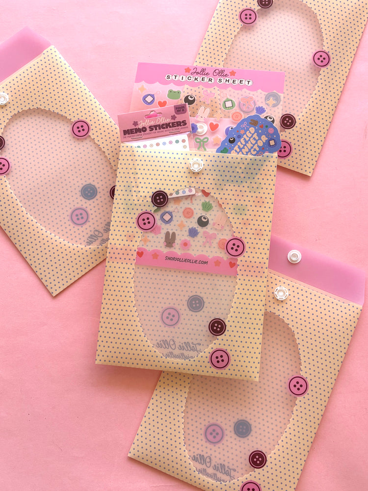 Polka Dot Buttons Envelope Sleeve