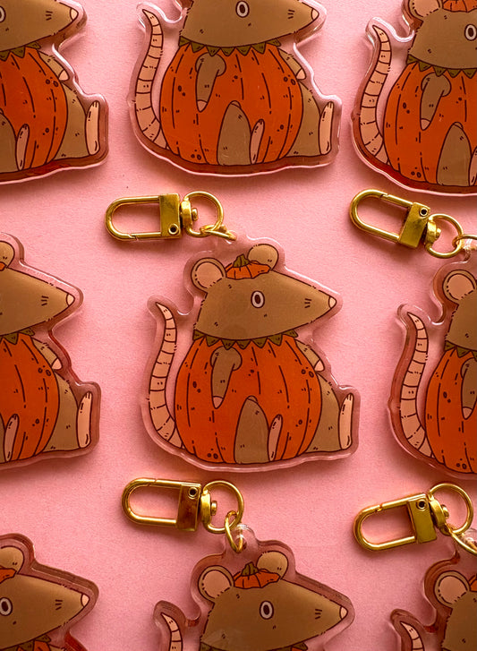 Pumpkin Rat Keychain