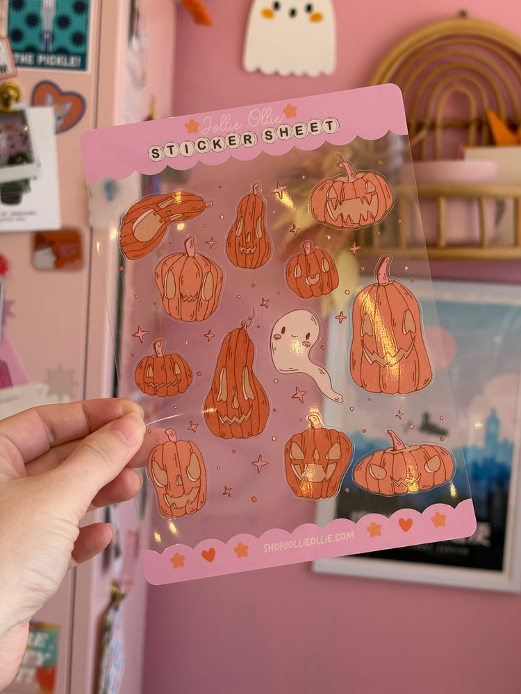 Pumpkins Sticker Sheet (CLEAR BACK)