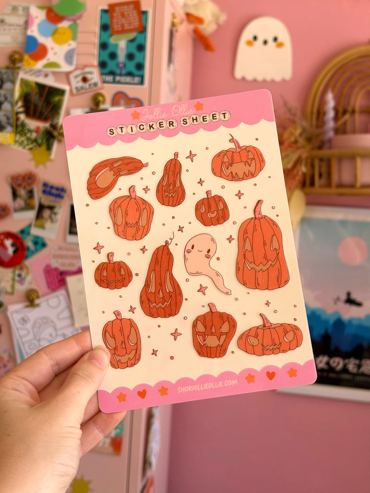 Pumpkins Sticker Sheet (CLEAR BACK)