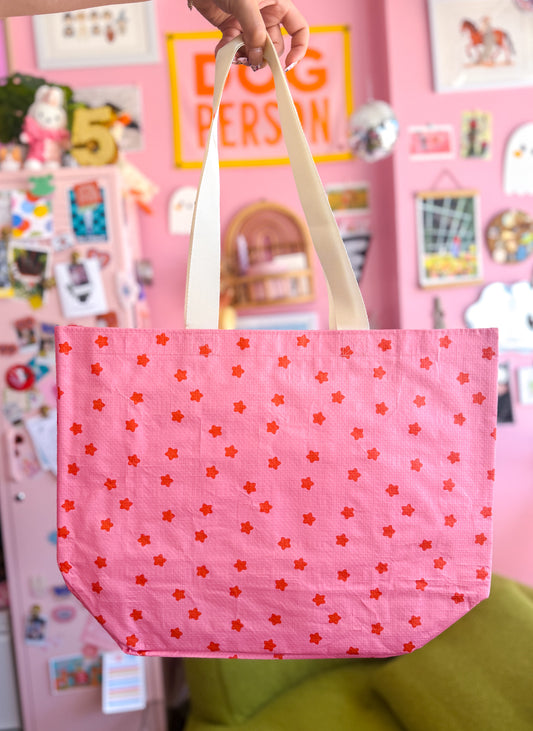 Pink & Red Stars Reusable Bag