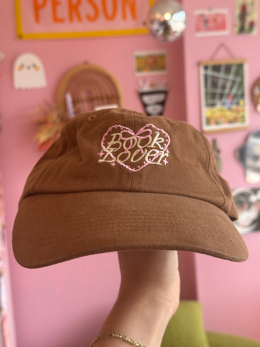 Pink & White Book Lover Baseball Hat