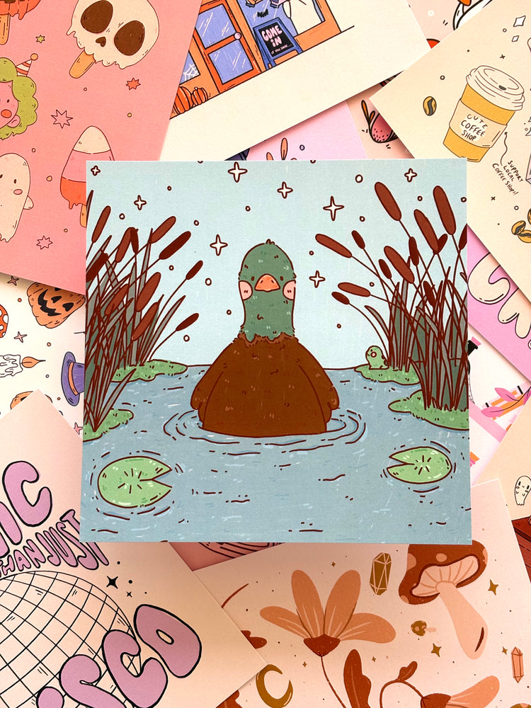 Pond Duck 8x8 Print