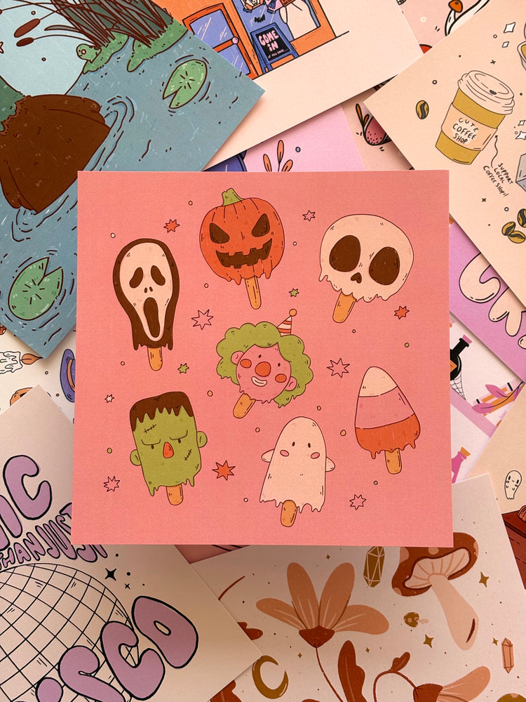 Summerween Popsicles 8x8 Print