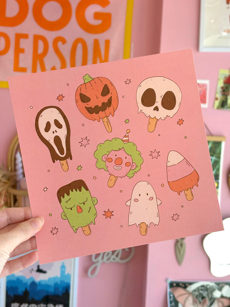 Summerween Popsicles 8x8 Print